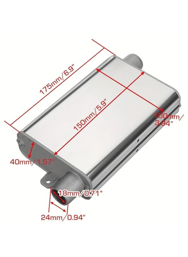 Silvery Aluminum Alloy Muffler For Diesel Air Heater Exhaust Pipe Noise Reduction - Image 2